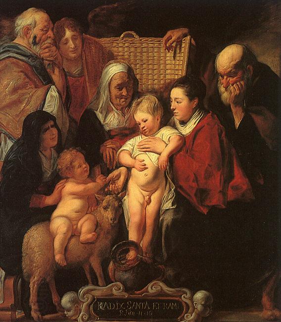 Jacob Jordaens The Holy Family with St.Anne, the Young Baptist and his Parents China oil painting art